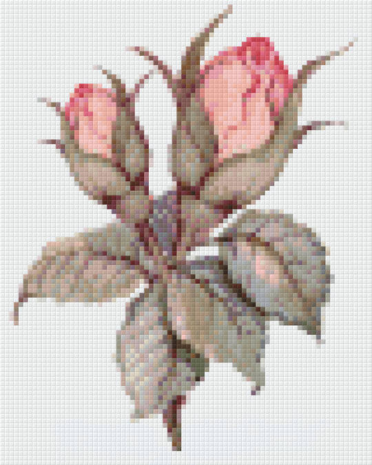 Rose Buds Four [4] Baseplate PixelHobby Mini-mosaic Art Kit